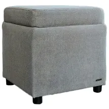 KAWOLA Hocker mit Stauraum IDA Stoff grau