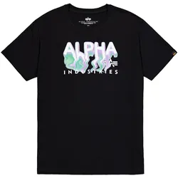 T-Shirt ALPHA INDUSTRIES "Alpha Industries Men - T-Shirts Nebula T-Shirt", Herren, Gr. 2XL, schwarz, Obermaterial: 100% Baumwolle, Kurzarm, Shirts