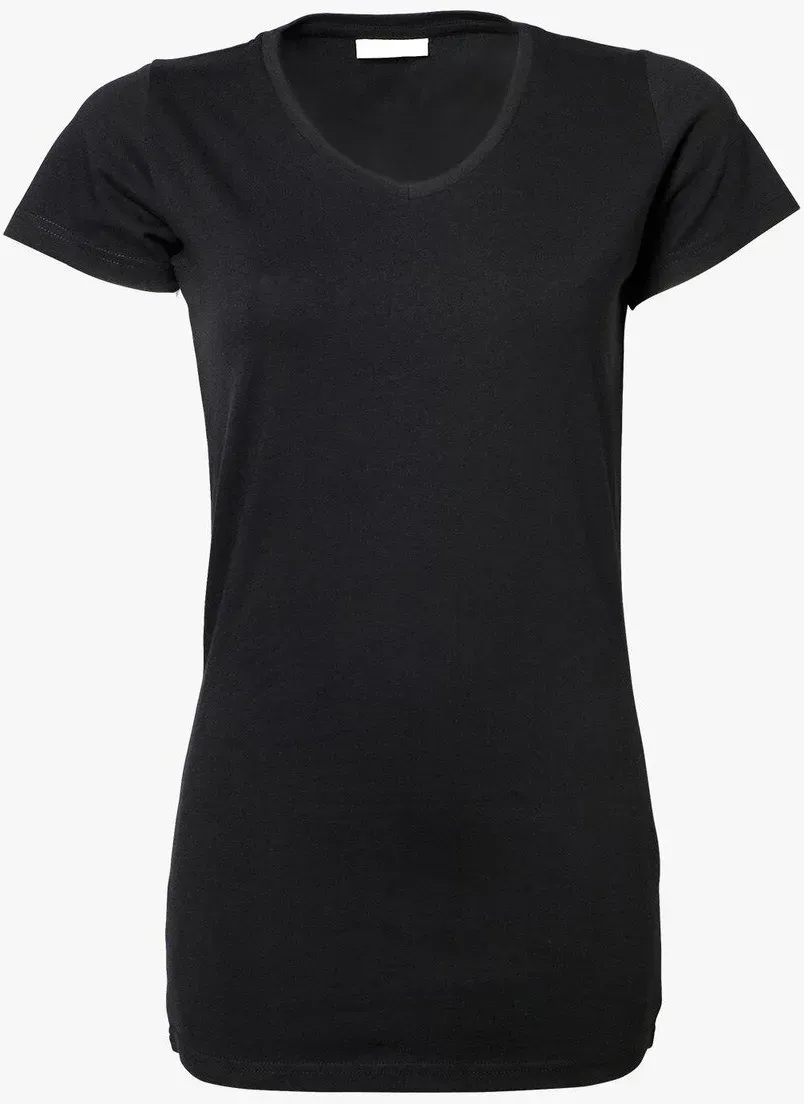 Tee Jays - Damen Stretch T Shirt Extra Long - Black / S