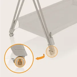 lionelo Luna ein tragbares Beistellbett mit einer Matratze, reisebett, von Neugeboren bis 9 kg, in der Höhe und der Neigung verstellbar, 4 Rädern - Beige