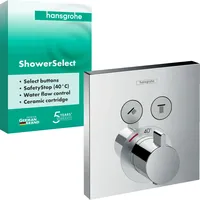 Hansgrohe ShowerSelect Duschthermostat eckig für 2 Verbraucher Chrom 15763000
