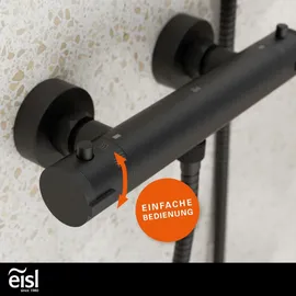 Eisl Thermostat Duscharmatur Schwarz Matt