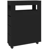 vidaXL Badschrank Schmal 85,5 x 40 x 40 cm Schwarz Holz