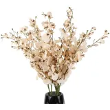 Künstliche Orchideen, 10 Stück (je 94 cm), künstliche Orchideen, langer Stiel, künstliche Blumen, künstliche Seidenblumen für drinnen und draußen, Hochzeit, Zuhause, Büro, Dekoration (Champagner)