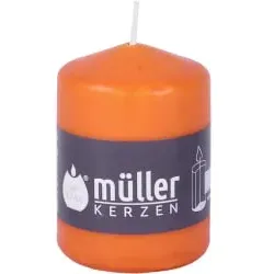 Müller Kerzen Stumpenkerze BSS, mandarin 2010815761 , 1 Packung = 6 Stück, (Ø x H): 57 x 80 mm
