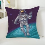 Kissenbezug 80x80 Astronaut Kopfkissenbezug 80x80 Sanft Baumwolle Leinen sofakissen mit Reißverschluss Dauerhaft Kissenbezüge 80x80 Knitterfreie Starke Atmungsaktivität Couchkissen 1 Pcs