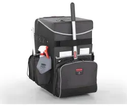 Rubbermaid QUICK CART Reinigungswagen, eleganter Trolley, grau 1902465 , Kapazität: 60 lb / 27,22 kg