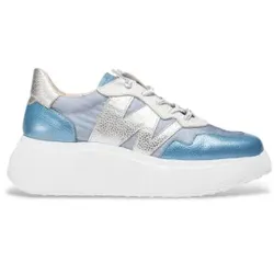 Wonders für Damen. A-3622 Zenit Schuhe blau (41), Leder, 3 bis 5 cm, Schnürsenkel, Lässig