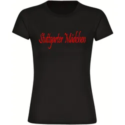 multifanshop Kinder T-Shirt - Stuttgart - Stuttgarter Mädchen - Druck rot - Kind