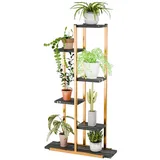 Rutaqian Blumenständer 6-Tier Metall Blumenregal Pflanzenregal, Mehrstöckig Blumenständer (Blumenbank Blumentreppe Pflanzentreppe Standregal), für Innen Garten Balkon Deko schwarz