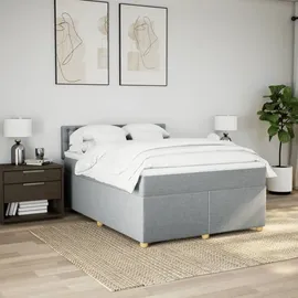 vidaXL Boxspringbett 140 x 200 cm Hellgrau