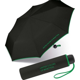 BENETTON United Colors of Benetton Mini-Regenschirm für Damen, 8 Speichen, 95 cm Durchmesser, Schwarz (Schwarz) -
