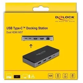 DeLock USB Type-C Dockingstation 4K Dual HDMI MST Gibabit LAN PD 3.0 85