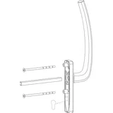 HAUTAU ATRIUM HS Griff PZ außen mit Vierkant, TS 68-92 mm, Alu silber eloxiert