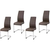 Hti-Living Schwingstuhl SallyC Kunstleder braun 4er