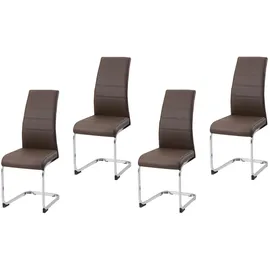 Hti-Living Schwingstuhl SallyC Kunstleder braun 4er