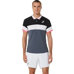 ASICS Herren Shirt MEN MATCH POLO-SHIRT, PERFORMANCE BLACK/CARRIER GREY, S