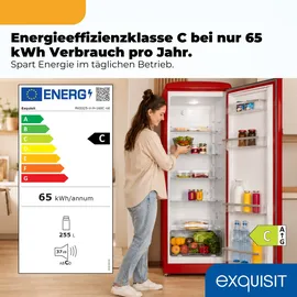 Exquisit Retro Kühlschrank RKS325-V-H-160C (225 l, 1465 mm hoch, Rot)