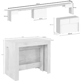 Dmora Dardizzon Konsolentisch 66 x 25 x 45 cm grau