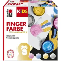 Marabu Fingerfarbe Set 4 St. 400 ml Blau/Gold/Rosa/Silber