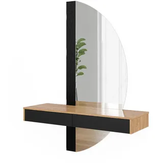Vicco Schminktisch Melisa Eiche Schwarz, 120 cm mit 2 Schubladen