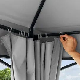 TOOLPORT Gartenpavillon 3 x 4 m inkl. Seitenteile stone