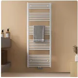 EMKE Badheizkörper Handtuchwärmer 160x60cm 761W Weiß Bad-Heizkörper Mittelanschluss,