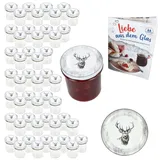 Mambocat 50er Set Sturzglas 350ml Einmachglas + TO-Deckel 82 Alois Hirsch + Heft