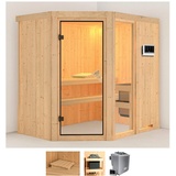 KARIBU Sauna »Frigga 1«, (Set), 9-kW-Bio-Ofen mit externer Steuerung