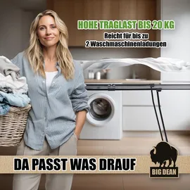 BigDean Wäscheständer 200 ausziehbar 20 m Schwarz