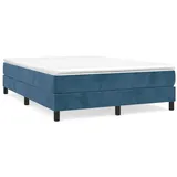 vidaXL Boxspringbett mit Matratze Dunkelblau 140x200 cm Samt