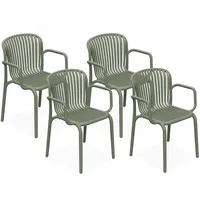Konsimo® Gartenstuhl, Olivgrün, Kunststoff, 4-Sitzer, 57.5x82.5x53 cm, Gartenmöbel, Gartenstühle,