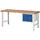 tecwerk Werkbank Ser.BK 650 B2000xT700xH790-1140mm Buche lichtgrau/blau 2 Schubl.TECWERK