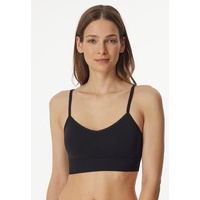 SCHIESSER Damen Bustier Mit Removable Pads Nahtlos Casual Seamless Sport-BH, Schwarz_181102, XL