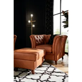 Home Affaire Chesterfield-Sessel Reims Polyester 98 x 76 x 88 cm Braun
