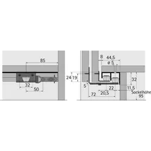 Hettich MB-Führungsprofil oben, 6000mm STB 11, 46419 silber, eloxiert