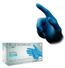 BLUE ECO-PLUS Nitrilhandschuhe, puderfrei, blau 01198-S , 1 Karton = 10 Packungen à 100 Stück, Größe S