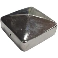 4tlg. Pfostenkappen aus Edelstahl, ca. 7,1 x 7,1 cm  Schwarz