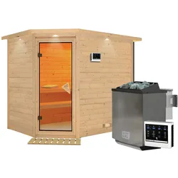 Karibu Sauna Tanami-9kWBioofen-Steuergerät-Inkl.Dachkranz inkl. gratis Saunaofen im Wert von 599,99 €