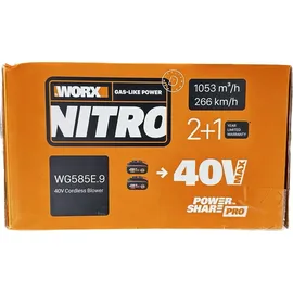 Worx NITRO 40V Akku-Laubbläser WG585E.9 - Laubbläser (Akkubetrieb, Laubbläser)