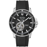 Bulova Herren Analog Automatik Uhr mit Silikon Armband 96A288