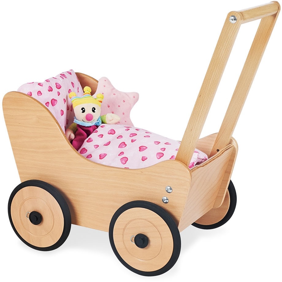 Puppenwagen PINOLINO "Holzspielzeug, Sarah" beige (natur) Kinder Puppenwagen -trage Made in Europe
