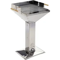 DEAL Holzkohlegrill, Grillfläche: 47 x 46 cm, Edelstahl-Grillrost - silberfarben