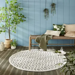 Kadima Design Wetterbeständiger Teppich `Stour Adam` in Geometrie-Optik. 160x160 cm