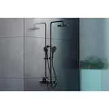 Bernstein Duschsystem Bernstein Thermostat BS371 Schwarz matt inkl. Duschkopf und Handbrause Rundes Design