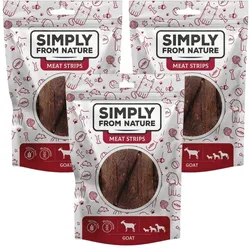 SIMPLY FROM NATURE Meat Strips Ziege für Hunde 3x80 g