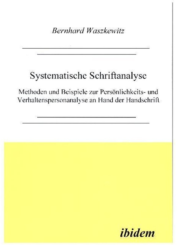 Systematische Schriftanalyse - Bernhard Waszkewitz, Kartoniert (TB)