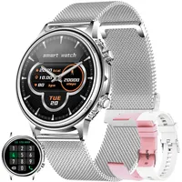 ZPIMY Smartwatch Damen Herren, Smart Watch mit Telefonfunktion 1.32" Zoll Touchscreen Fitness Tracker, IP68 Wasserdicht Fitnessuhr Aktivitätstracker Fitness Armbanduhr für Android iOS (Silber)
