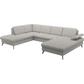 sit&more Wohnlandschaft SIT & MORE "Morris Jubi U-Form, B: 300 cm", grau (hellgrau), B:300cm H:83cm T:202cm, 95% Polyester, 5% Polyamid, Sofas, Wohnlandschaft, mit Armteilfunktion & 1 Zierkissen, optional Bettfunktion
