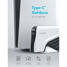 GRAUGEAR G-3501-A-10G (4 TB), externe Festplatte, Weiss